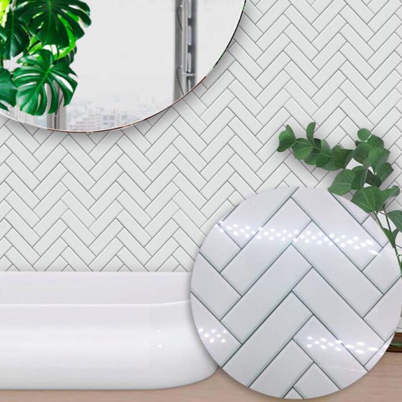 Modern Simple Style Self Adhesive Waterproof White Brick Pattern Modern Simple Style Self Adhesive Waterproof White Brick Pattern Tiles Wall Sticker Kitchen Bathroom Furniture Tile Decal Art Vinyl Decals