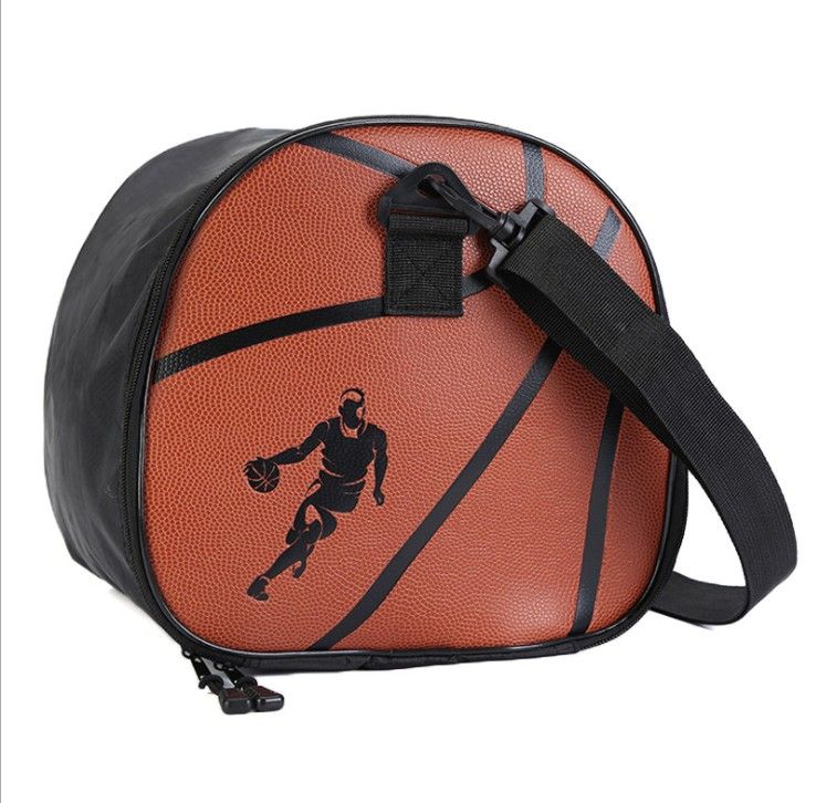 Basketball Bag with Shoulder Sports Bag PU Leather Balls Stuff Bag with