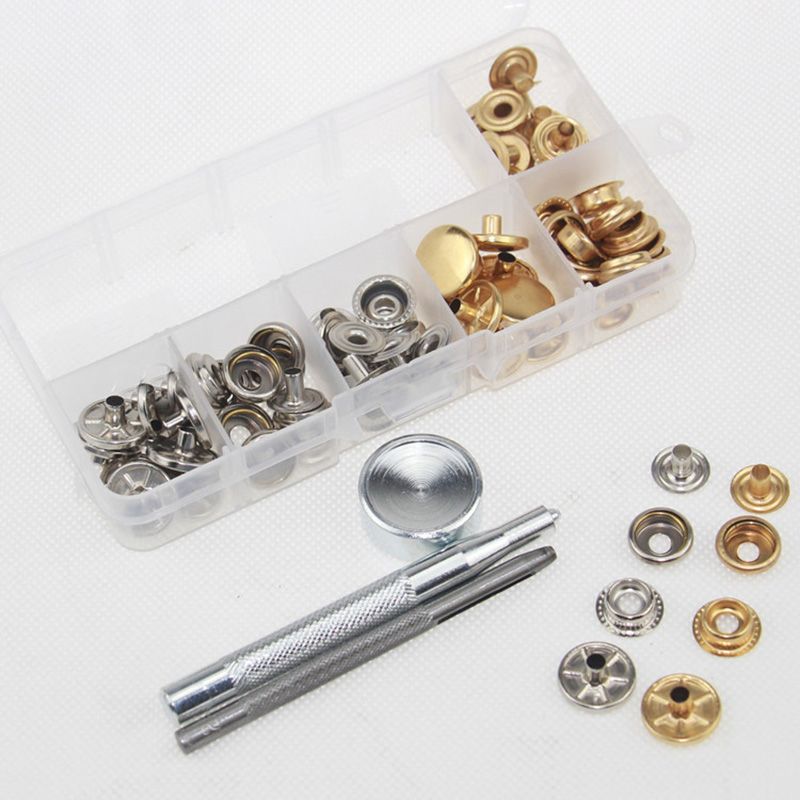 2021 Of 15MM Metal Snap Buttons For Clothing 201 Type + Tool Set