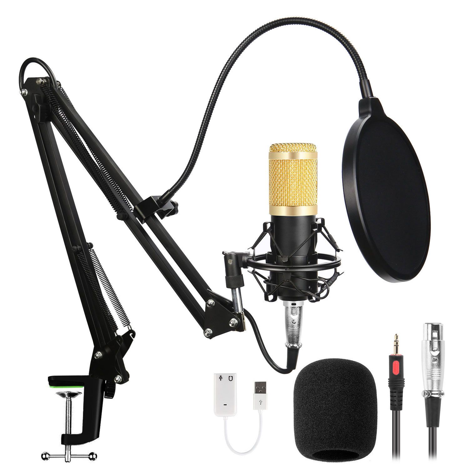 Professional BM 800 Condenser Wired Microphone 3.5mm Jack For Computer