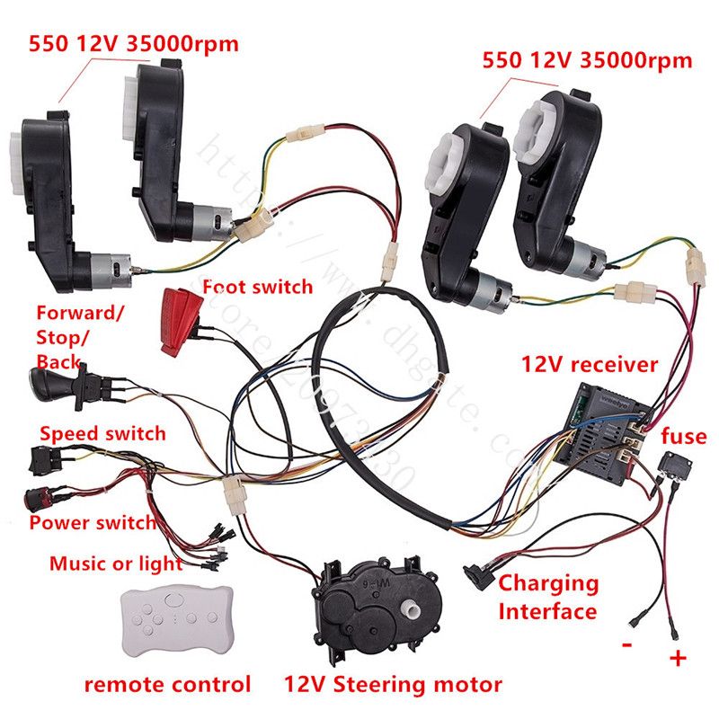 2021 Children Electric Car DIY Modified Wires And Switch Kit,With 2.4G