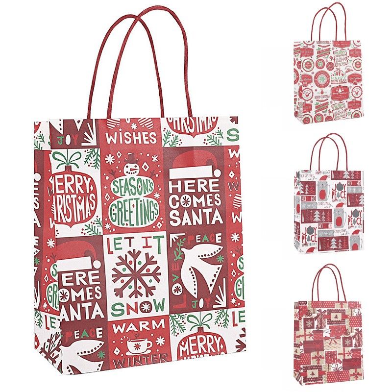 Christmas Paper Gift Bags Red Christmas Kraft Bag Christmas Party New