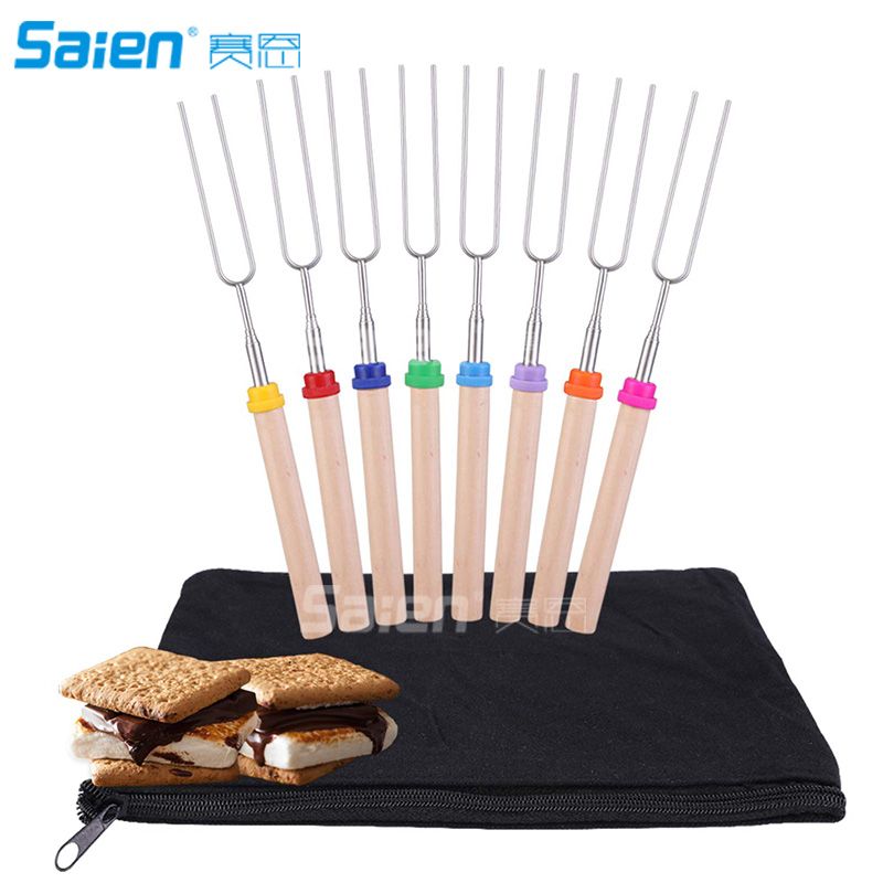 Marshmallow Roasting Sticks Telescoping Rotating Smores Skewers