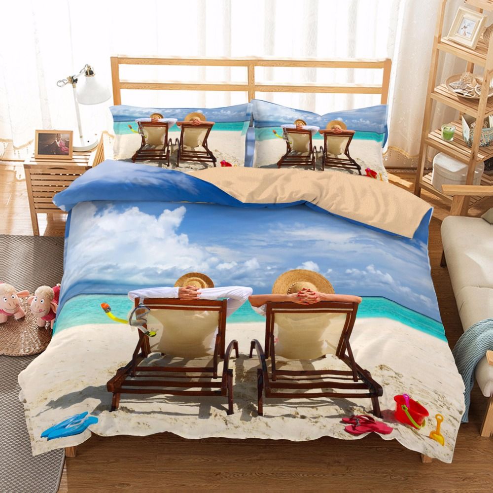3d Beach Seaside Leisure Vacation Bedding Set Kids Gift 3d Beach Seaside Leisure Vacation Bedding Set Kids Gift Duvet Cover Home Textiles Blue Covers Best Comforter Sets From Sheiler