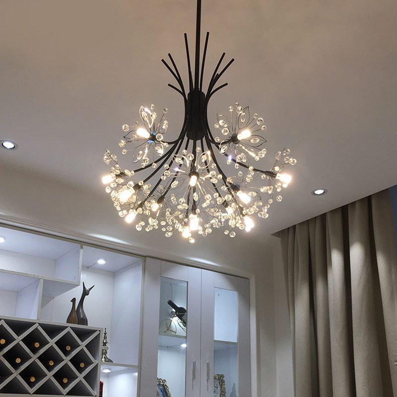 Nordic Modern Dandelion Crystal Chandeliers Lighting For Bedroom Nordic Modern Dandelion Crystal Chandeliers Lighting For Bedroom Kitchen Dining Room Pendant Hanging Lamp G4 Bulb 110 220v Bar Lights Green