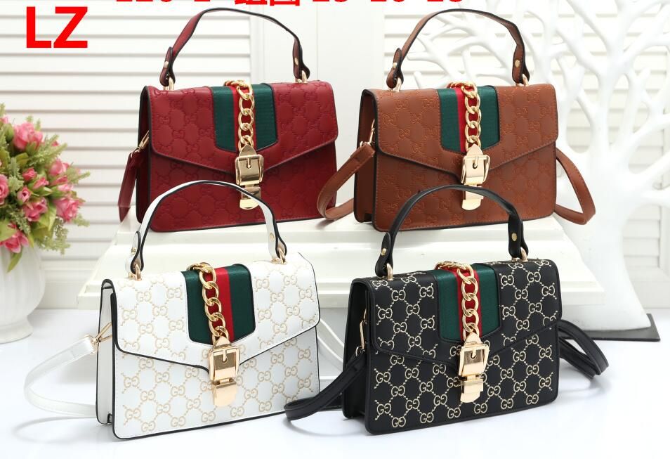 Women Shoulder Bag Leather Chain ABD GUCCI Bag Cross Body Pure Color Womens Handbag Crossbody ...
