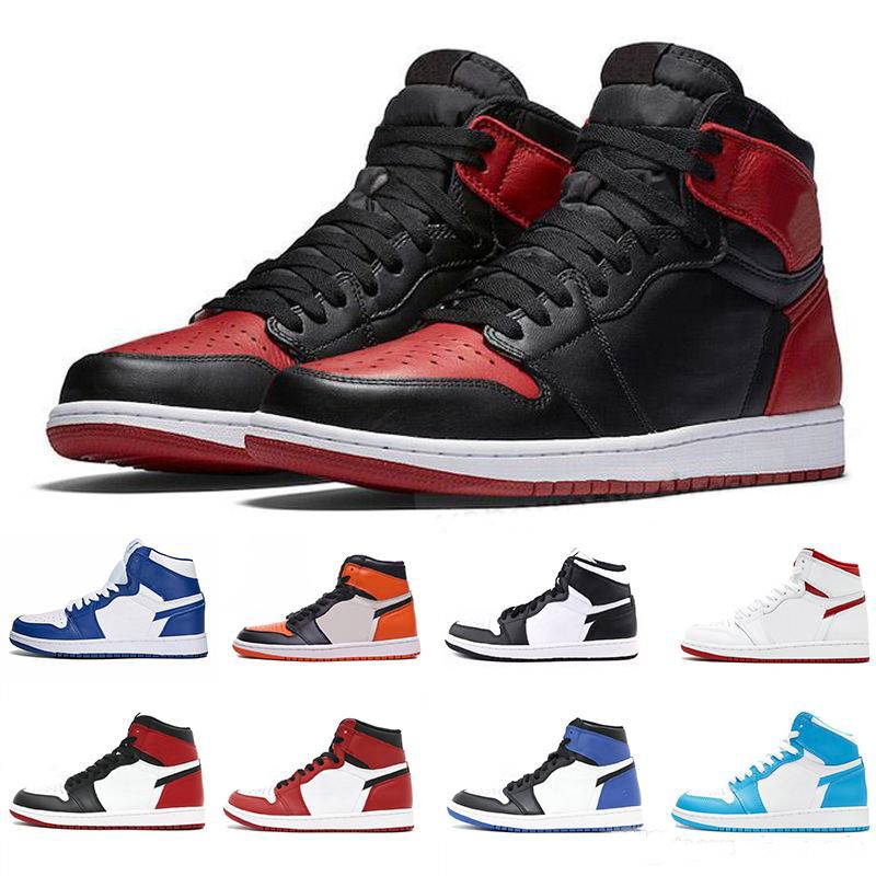 Acheter Nike Air Jordan 1 Haut OG BrodÃ© Toe Interdit Jeu Royal En Plein Air Basketball 