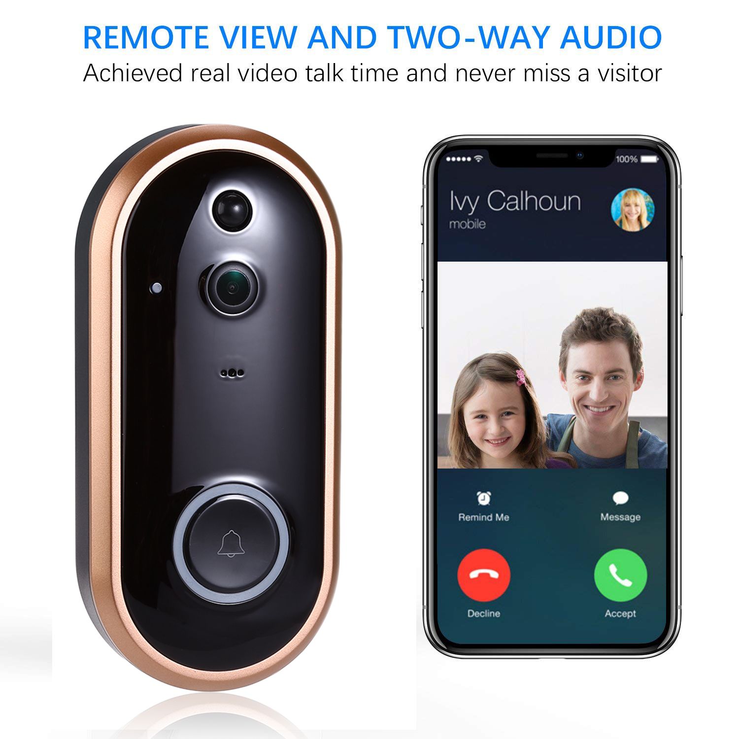 2020 1080P Smart WIFI Doorbell Intercom Video Ring Door ...