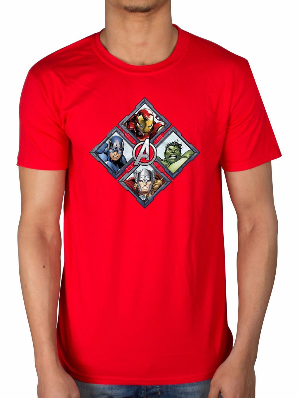 Avengers Diamond Characters Men/'s T-shirt Red XXL