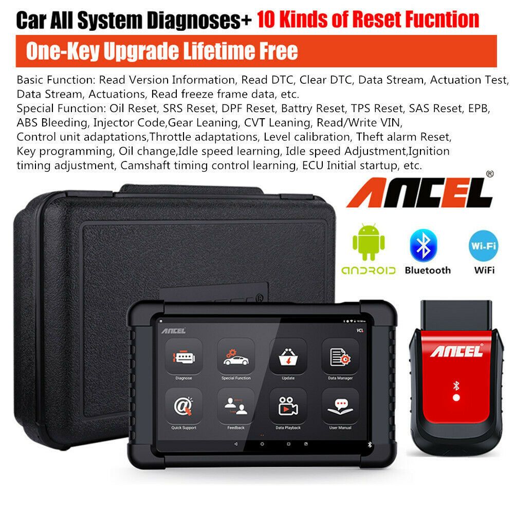 ANCEL X6 WiFi OBD2 Diagnostic Scanner ABS SRS EPB DPF Oil TPMS Tool