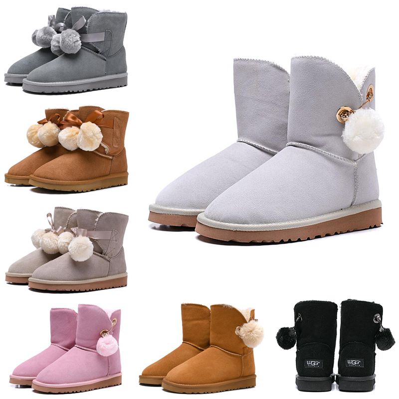Mujer Rodilla Bailey Ugg Pelota Tobillo Lujo Botas Diseñador Pajarita Australia Para Chicas De Wgg Clásico Botines Nieve Bota 76Ybgfy