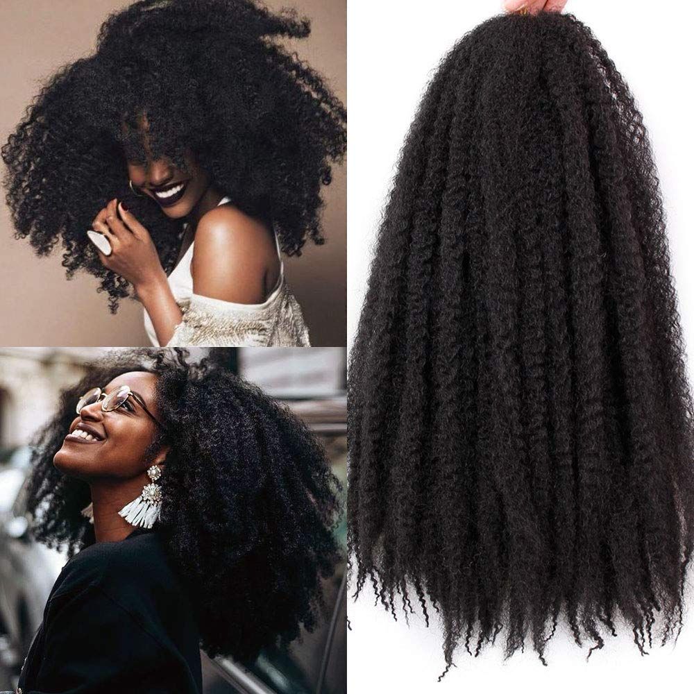 2020 18 Inch Afro Kinky Marley Braids Hair Extensions Twist Crochet Braids Kanekalon Synthetic 