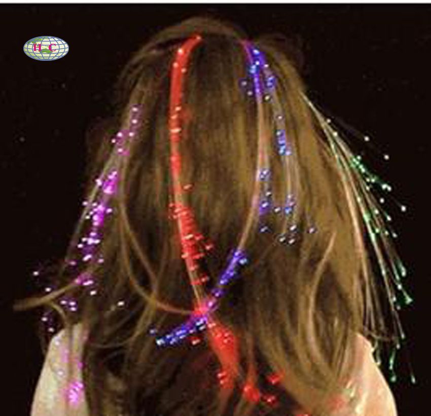 2021 LED Hair Lights Flash Braid Led Optical Fiber Flash Braid Luminous