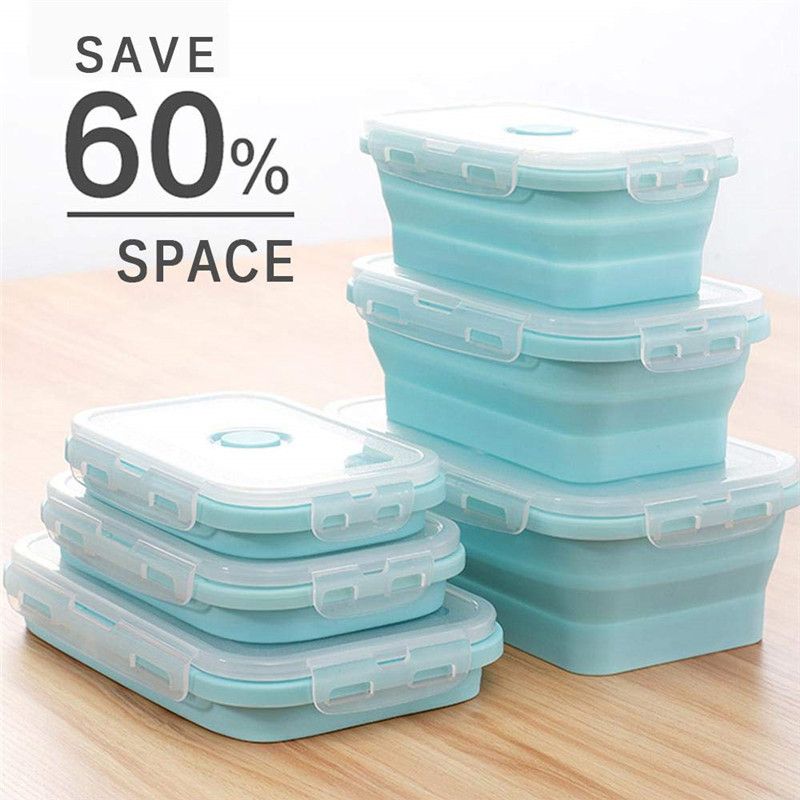 Collapsible Food Storage Containers 3 Pack Silicone Bento Lunch Bo Reusable Bpa Free And Microwave Safe 077