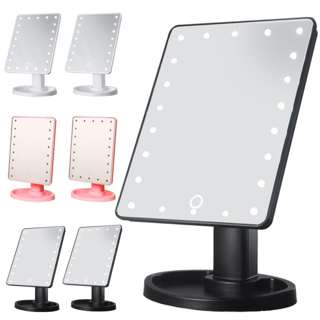 Desktop Storage Vanity Mirror 360 Degree Rotating Adjule Desktop Storage Vanity Mirror 360 Degree Rotating Adjule 16 22 Led Touch Screen Portable Sensor Luminous Standing Dressing Table