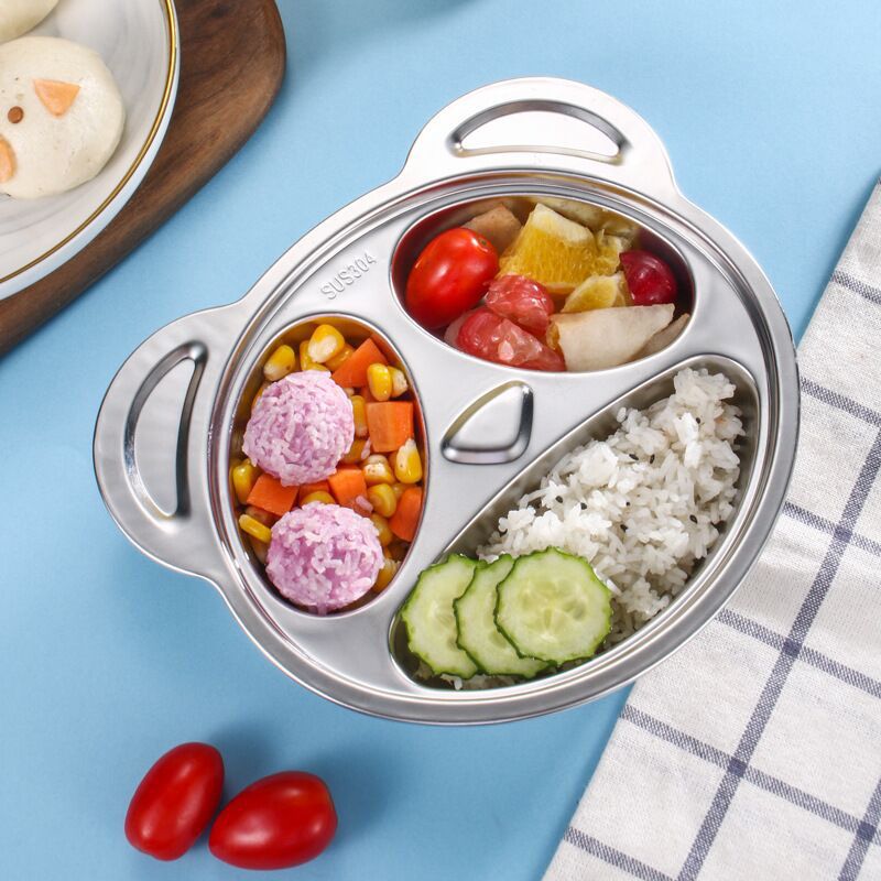 2021 304 Stainless Steel Toddler Divided Plate Meal Trays Eco Friendly