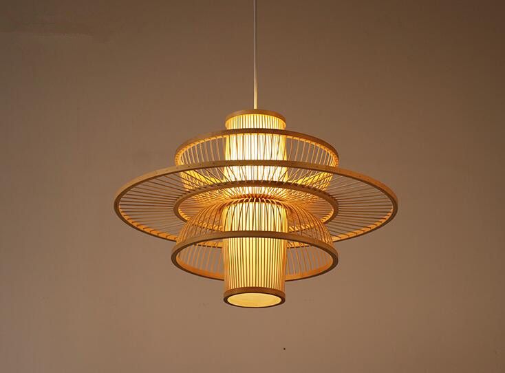 Handmade Lights Pendant Lamp Creative Bamboo Chandeliers Japanese Bedroom Study Restaurant Cafe Bar Indoor Hanging