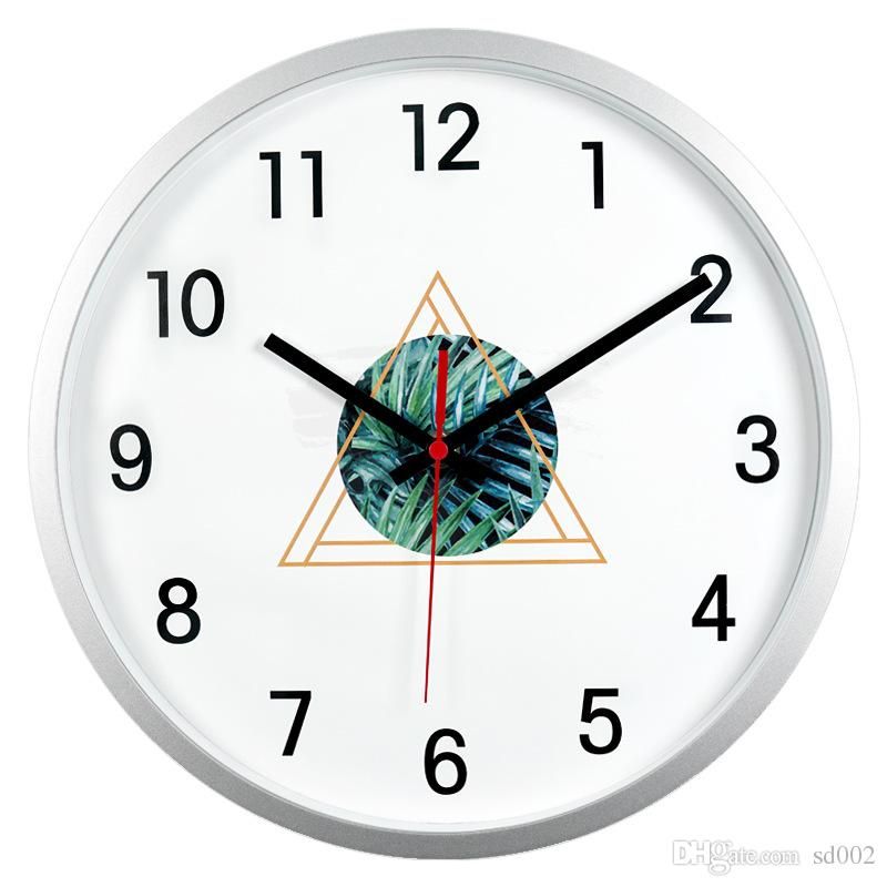 Plastic Wall Clock Single Side Circular Decorate Clocks Bedroom Home