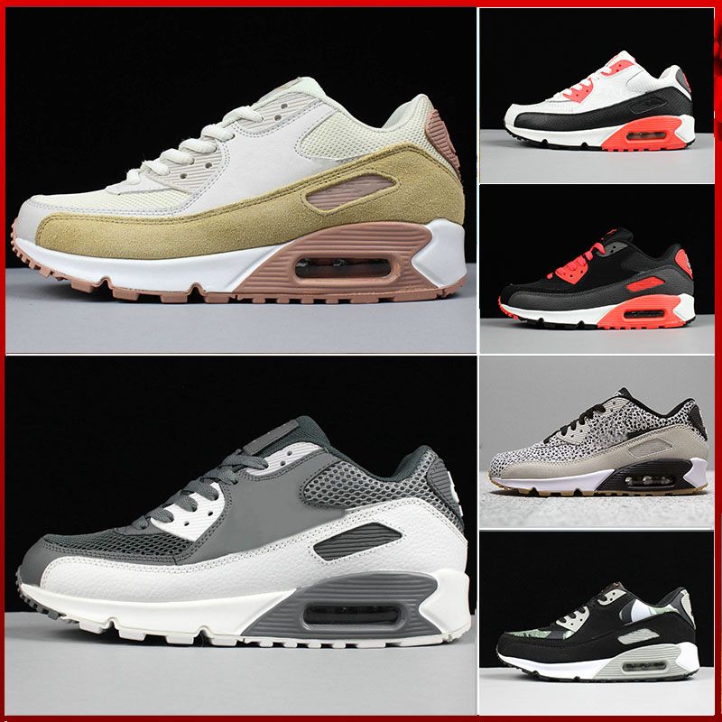 Hommes Max Airmax Course Noir Rouge 2019 Nike Air Blanc Baskets Air90 Vente New Cher Pas Cushion Chaussures Femmes 90 De Classique Casual 8P0Onwk