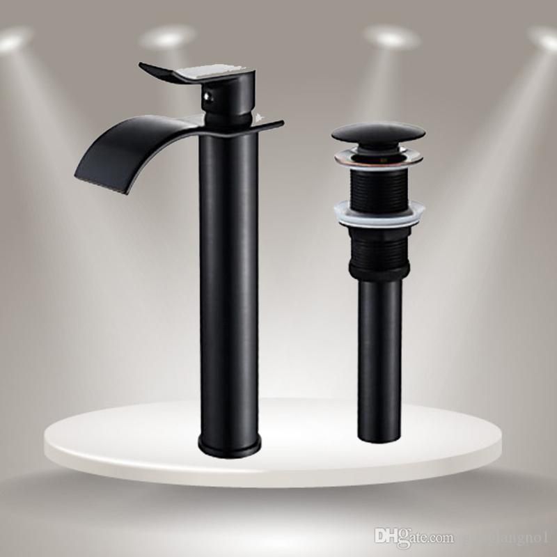 Luxury Solid Brass Bathroom Sink Basin Faucet Single Handle Mixer Tap Oil Rubbed Bronze Sink Drain