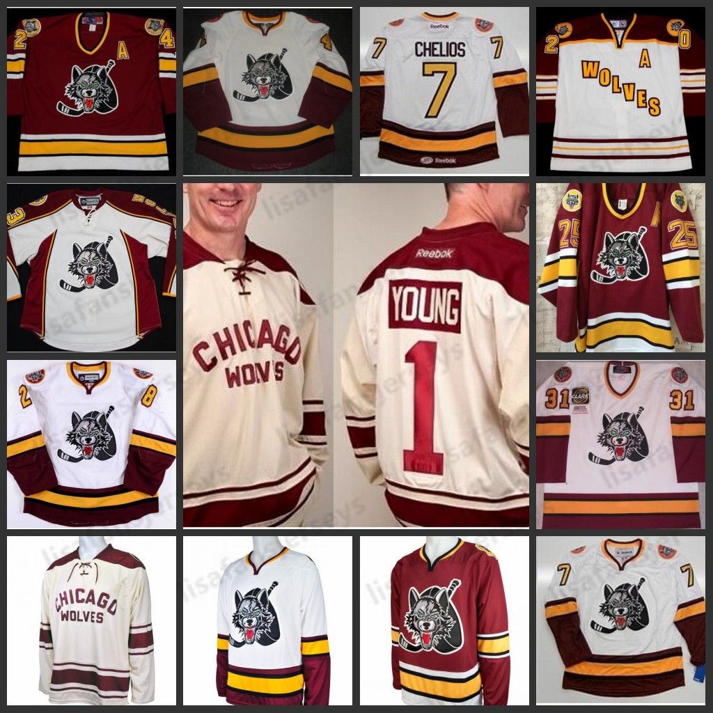2020 Customize AHL Chicago Wolves 14 Matt Anderson 20 Darren Haydar 31
