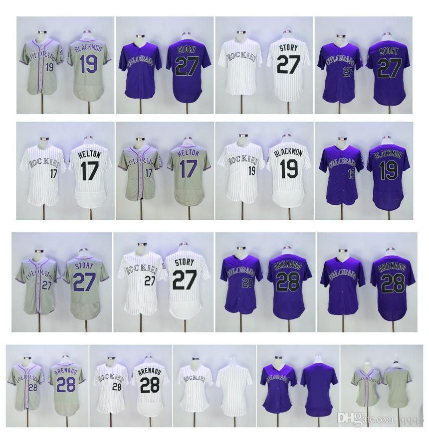 2021 Rockies Jersey 27 Trevor Story 28 Nolan Arenado 17 Todd Helton 19