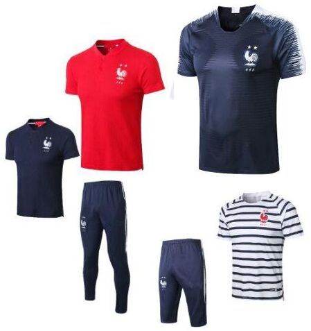 A Quality Jogging Pants Kits Maillot De Foot Football Training Polo Mbappe Equipe De France 2018 2 Etoiles Mbappe Soccer Jerseys Tee Shirt