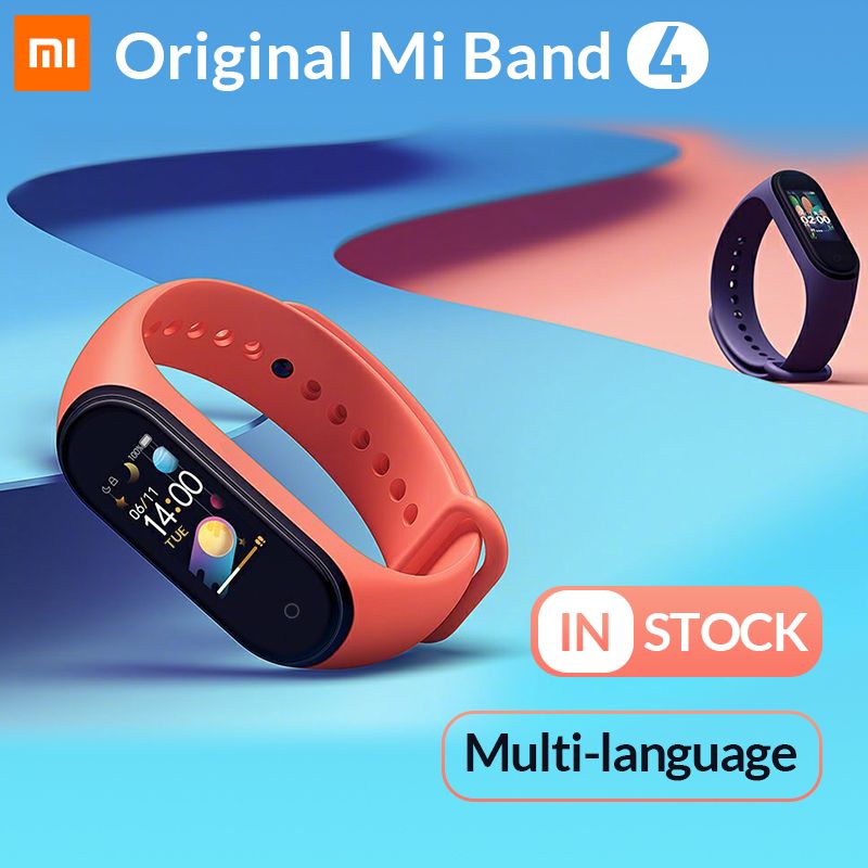  2019 оригинальный Mi Band 4 смарт браслет Xiaomi фитнес трекер часы сердечного ритма сна монитор 0.95 дюймов OLED дисплей Band4 Bluetooth 