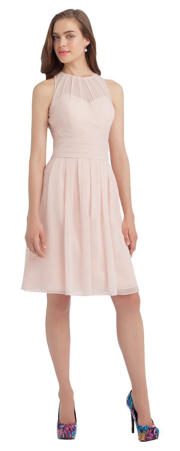 Champagne Chiffon Junior Bridesmaid Dresses