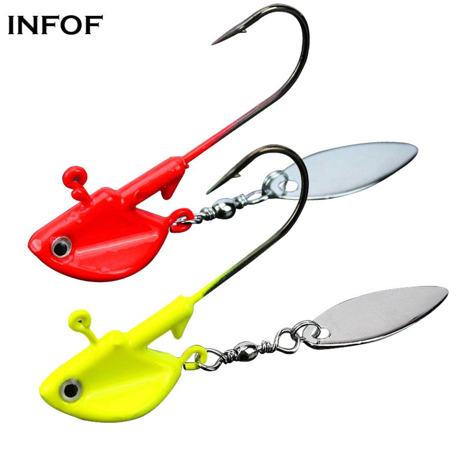 2020 Jig Heads Fishing Lures With Blade Spinners Saltwater Freshwater