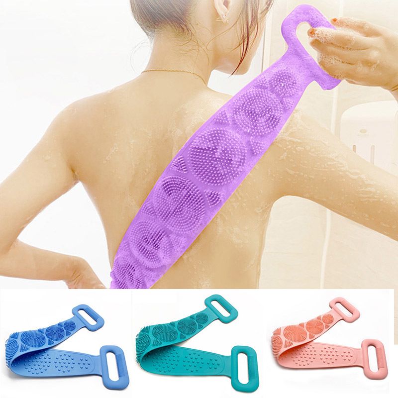 2020 Body Wash Silicone Body Scrubber Belt Double Side Shower