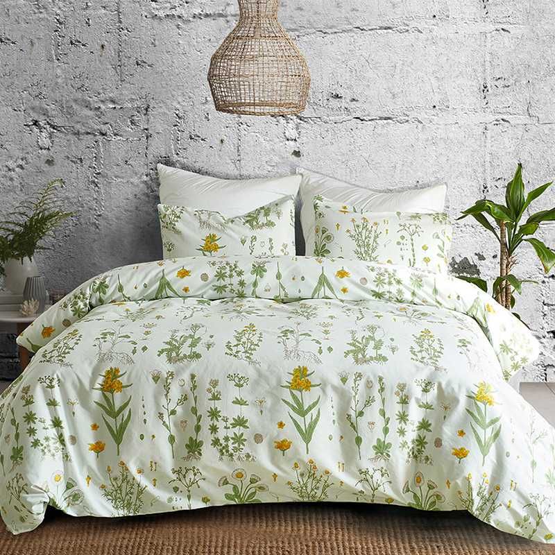 Beautiful Plant Series Pillowcase Duvet Cover Set Flower Print