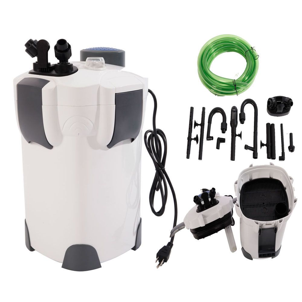 Discount 3 Stage Aquarium Canister Filter 370GPH With 9W UV Sterilizer