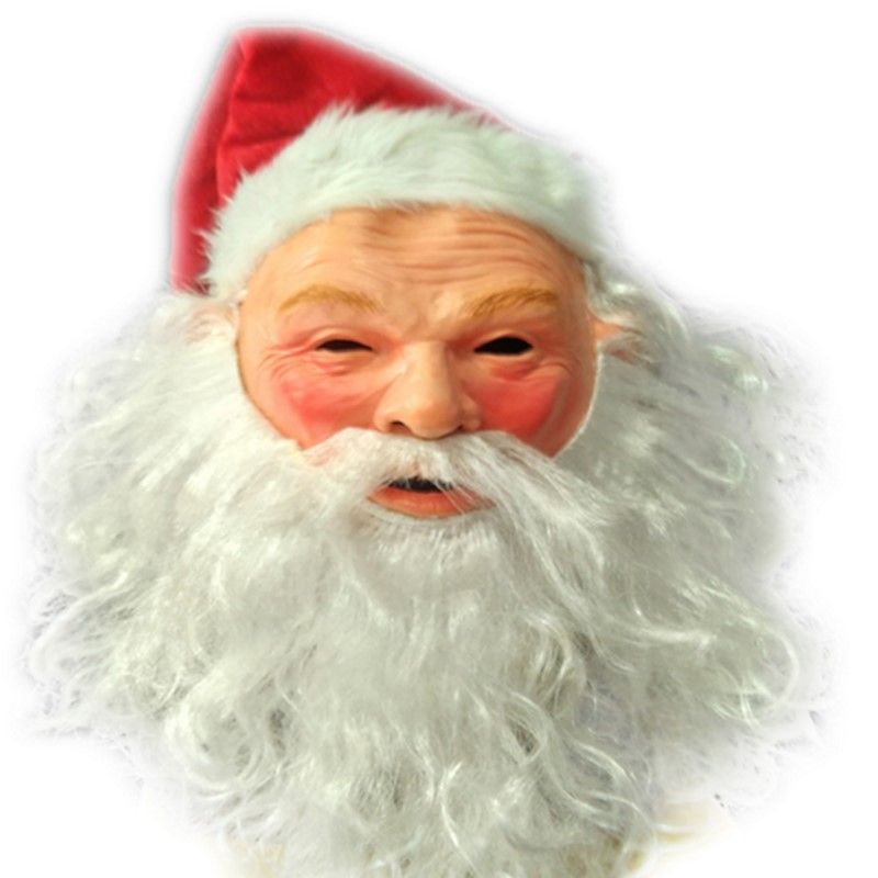 Realistic Santa Claus Masks Outdoor Full Face Head Lead Ornament