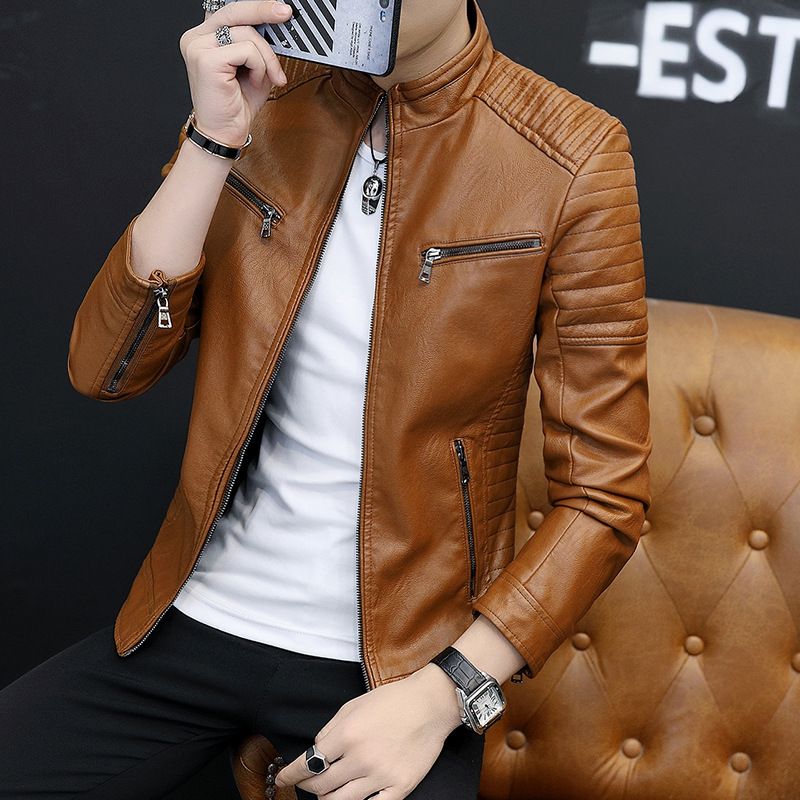 2019 New Men Leather Pu Jacket Young Handsome Spring 2019 New Men Leather Pu Jacket Young Handsome Spring Tide Cultivate One S Mity Leisure Joker Furs From Romperpant 52 06 Dhgate Com