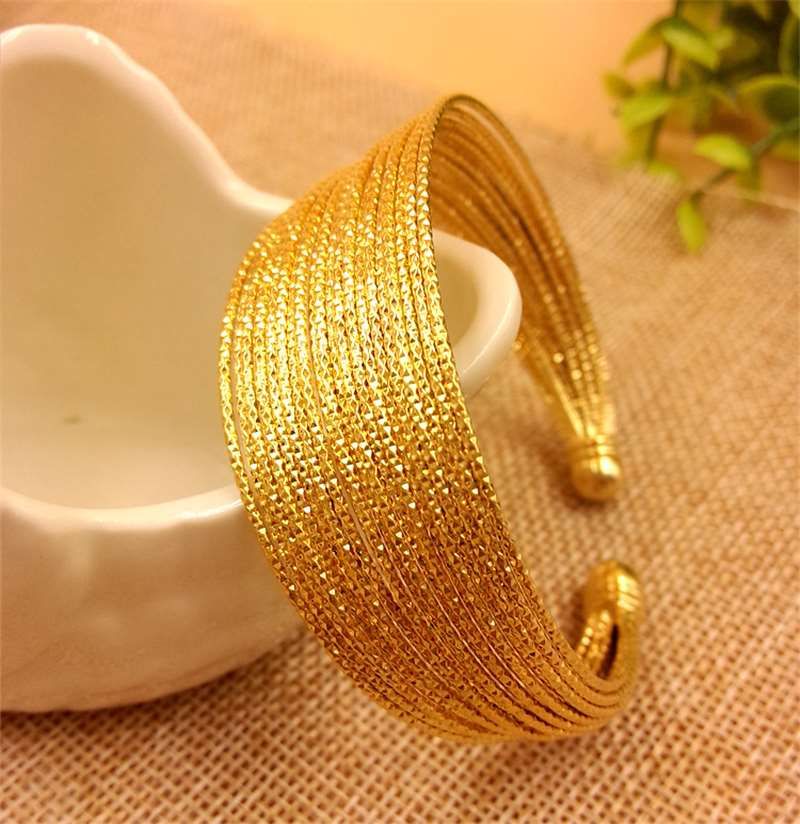 Trendy Fashion Saudi Gold Gold Coins Open Bracelet Brass Gold Plated