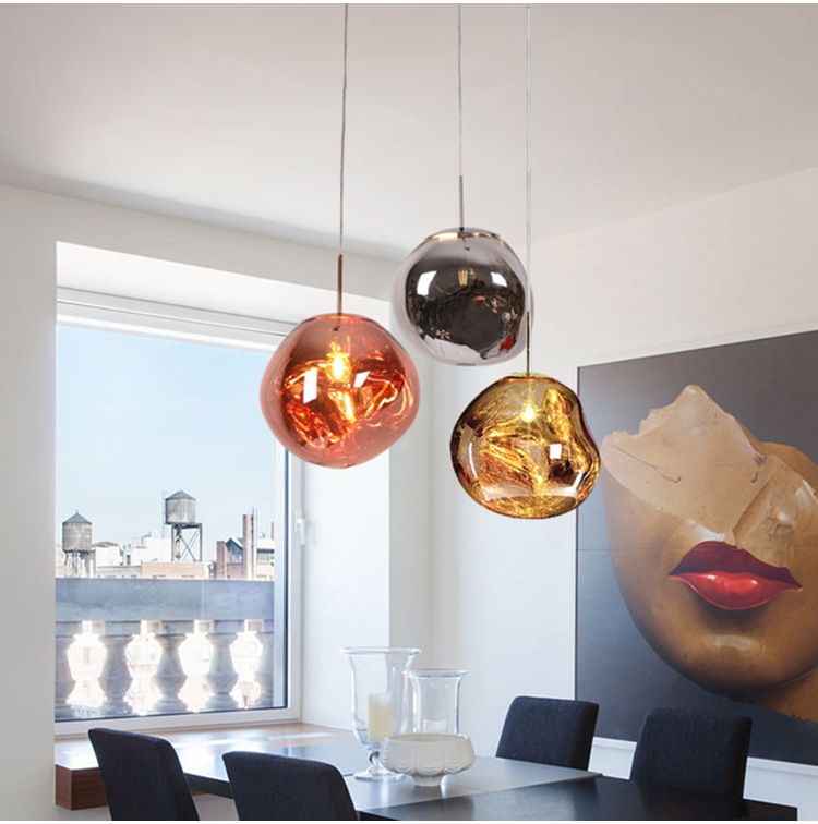2019 Nordic Tom Dixon Lava Melt Pendant Lights Art Glass Hanging Light Villa Living Room Bedroom Lamp Restaurant Bar Fixtures