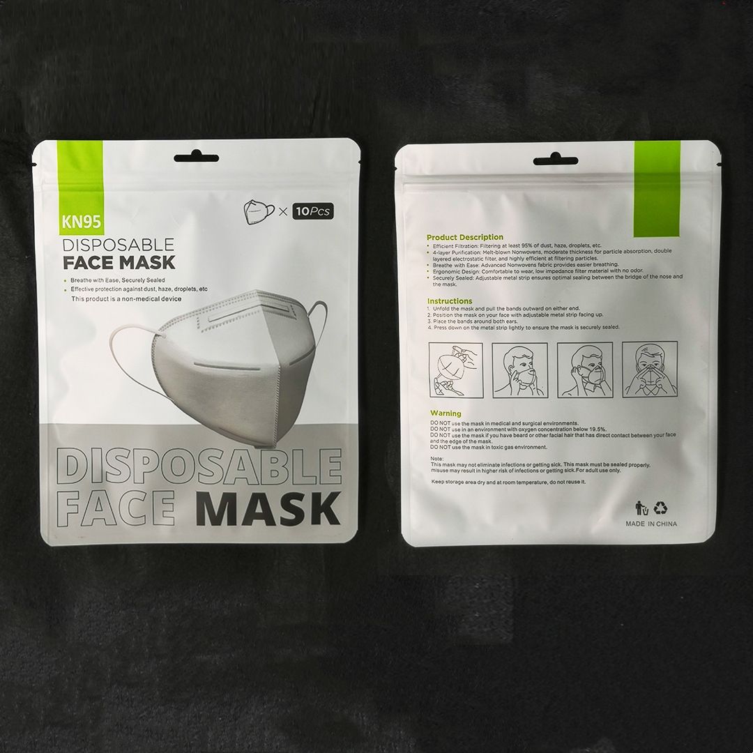 2021 18*23cm Disposable Masks Plastic Zip Lock Package Bags With Hanger
