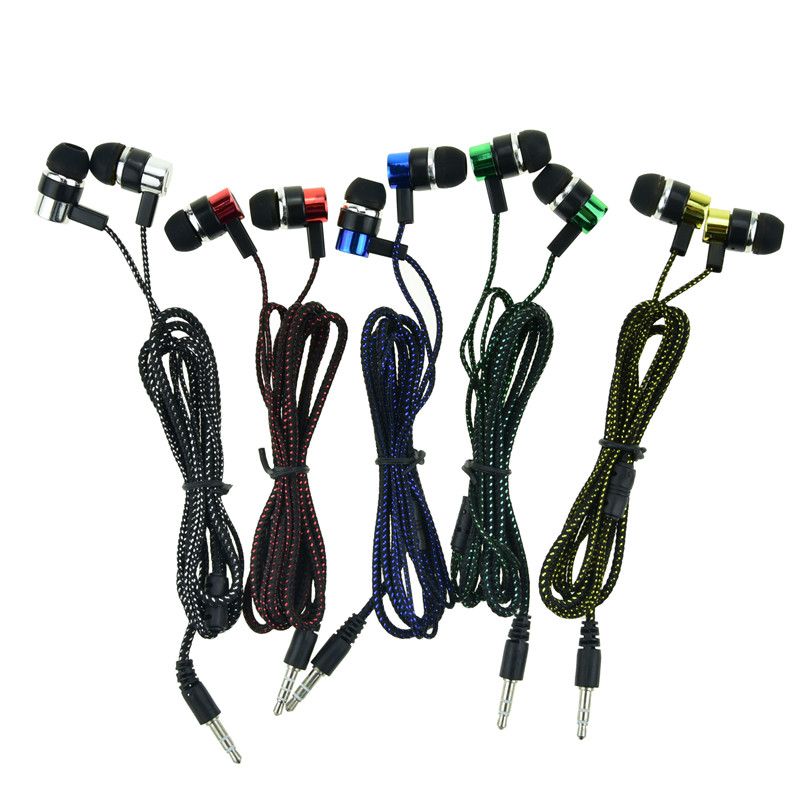 Braided Bulk In Ear Earphones Earbuds Headphones Headsets For Mp3 MP4