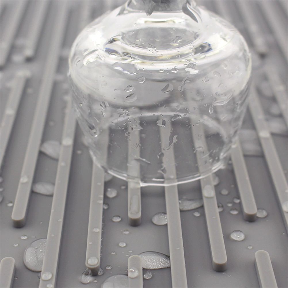 Silica Gel Dish Drainer Tray Kitchen Large Sink Drying Rack Worktop Storage Organizer Kitchenware Cutlery Drip Plate