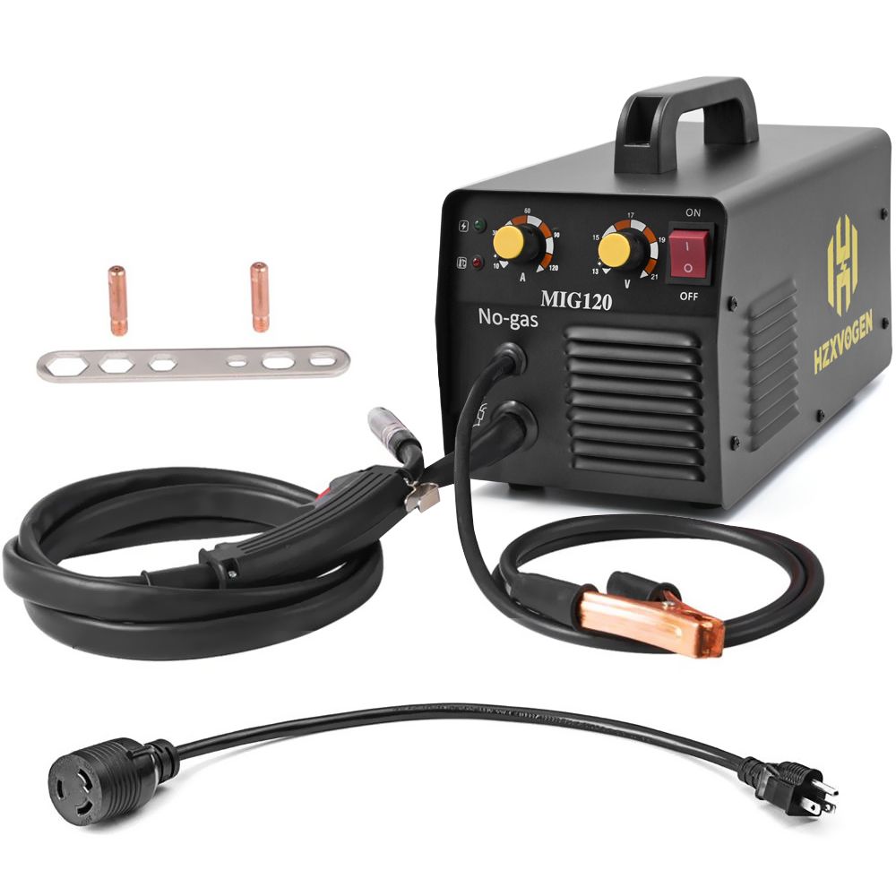 2020 HZXVOGEN Mig Welder Gasless 110V 220V MIG120 Mig Welders Iron