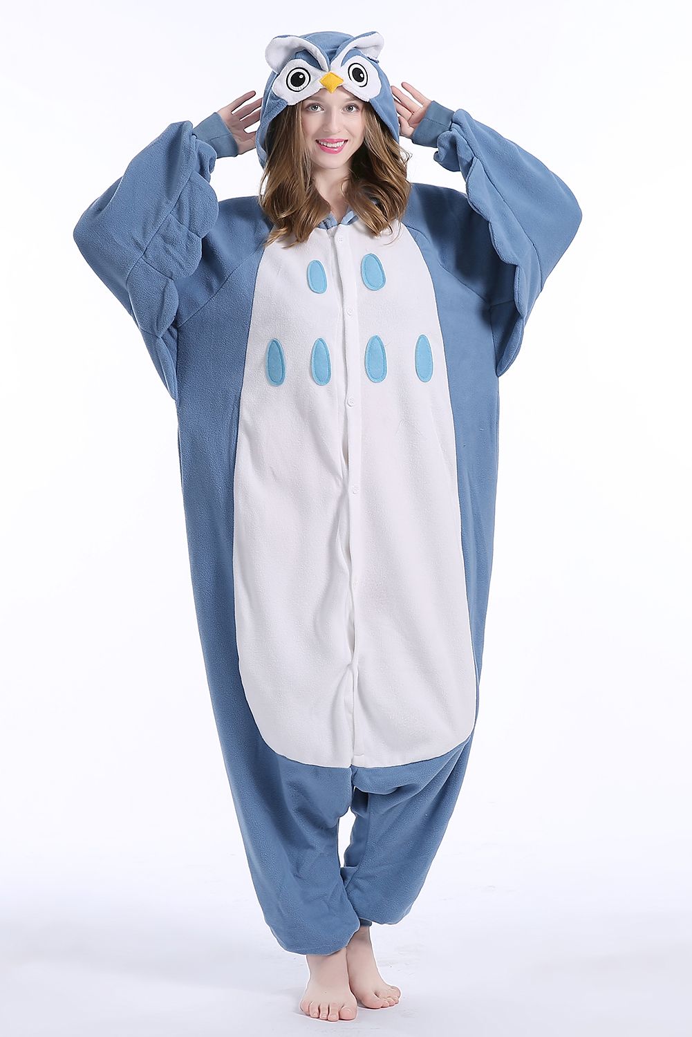 2020 New Animal Adult Owl Pajamas High Quality Flannel Footed Kigurumi Onesies Cosplay Costumes