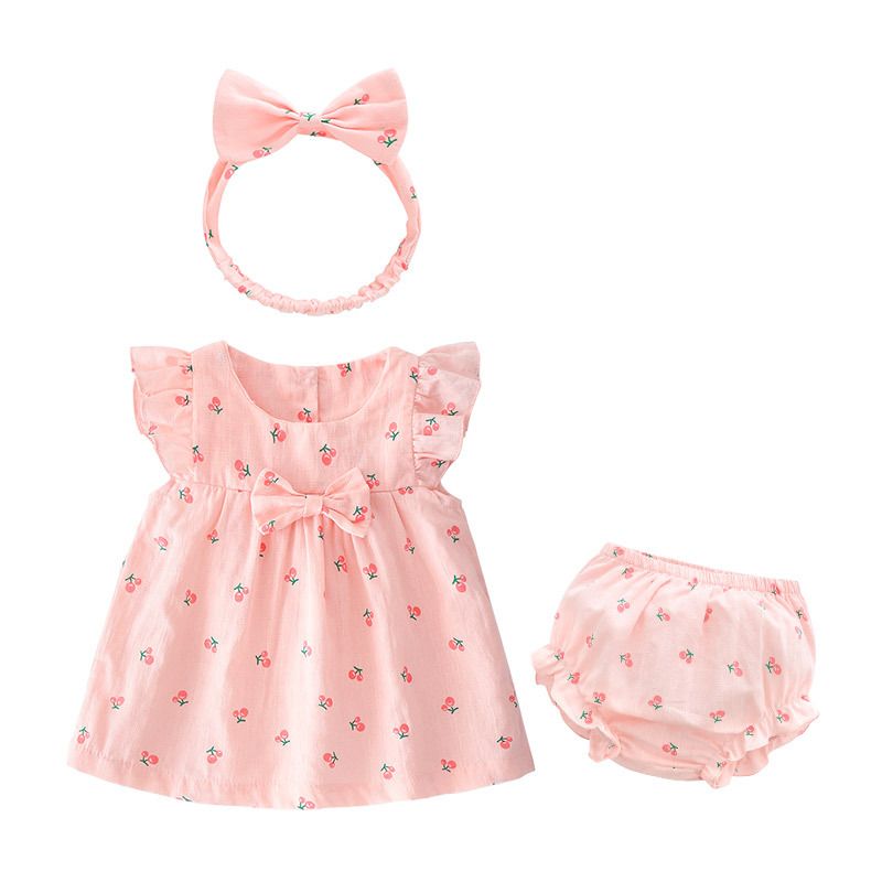 Summer Baby Girls Short Sleeve Princess Dress Fashion Cute Infant Kids Dresses