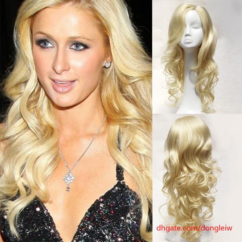 20 Inches Women Fashion Natural Wavy Long Blonde Hair Wigs For