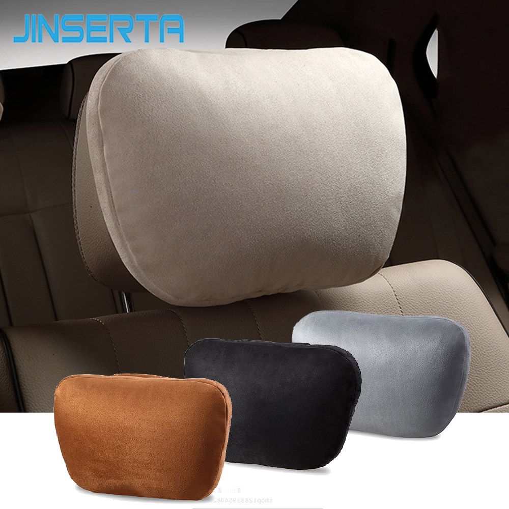 Jinserta Biological Velvet Car Seat Headrest Pillow Maybach Design S Class Neck Comfortable Soft Cushion Covers