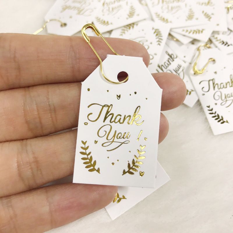 500 pcs paper gift tags card gold leaf festival wedding decoration thank you mini candy box label 2 5x4 cm card gift tags