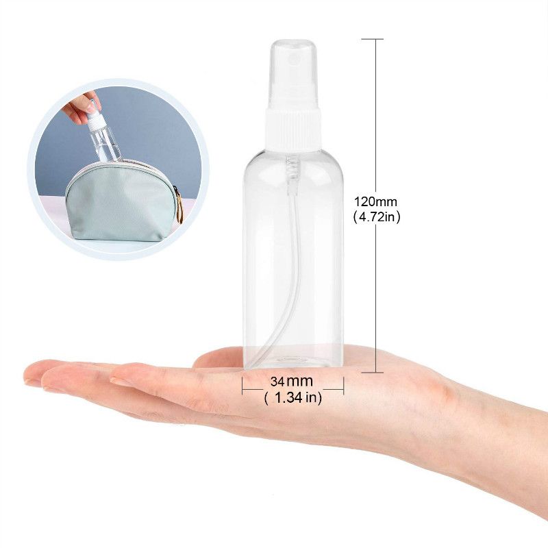 Clear Empty DIY Hand Sanitizer Spray Bottles 60ml Mist Spray Handy Pocket Sized Bottles Plastic