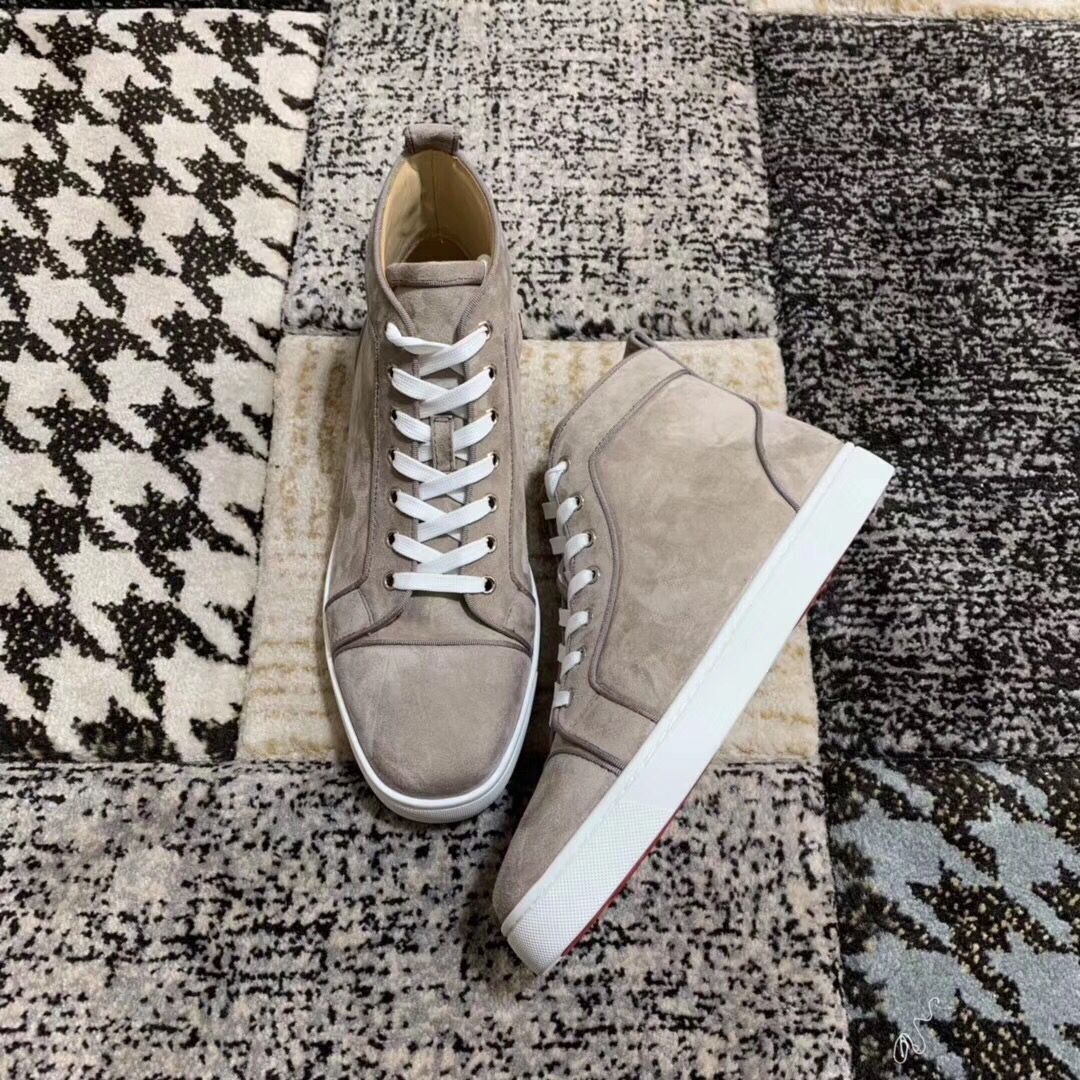 Download 2020 Perfect High Top Suede Leather Red Sole Casual Flats ...