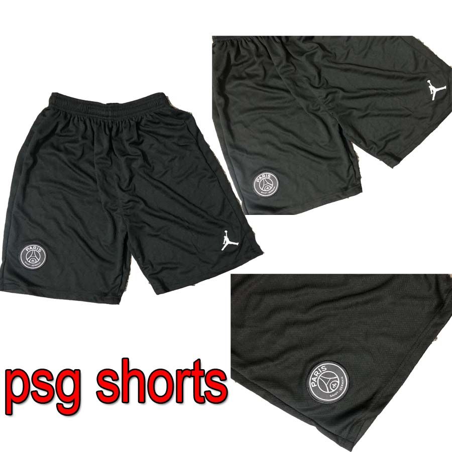 Cheap Good Quality PSG Black Soccer Shorts Breathable Lace Elastic