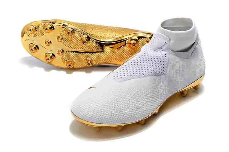 Wholesale White/Gold Phantom VSN Shadow Elite DF FG/AG Football Boots Soccer Shoes Mens Outdoor 